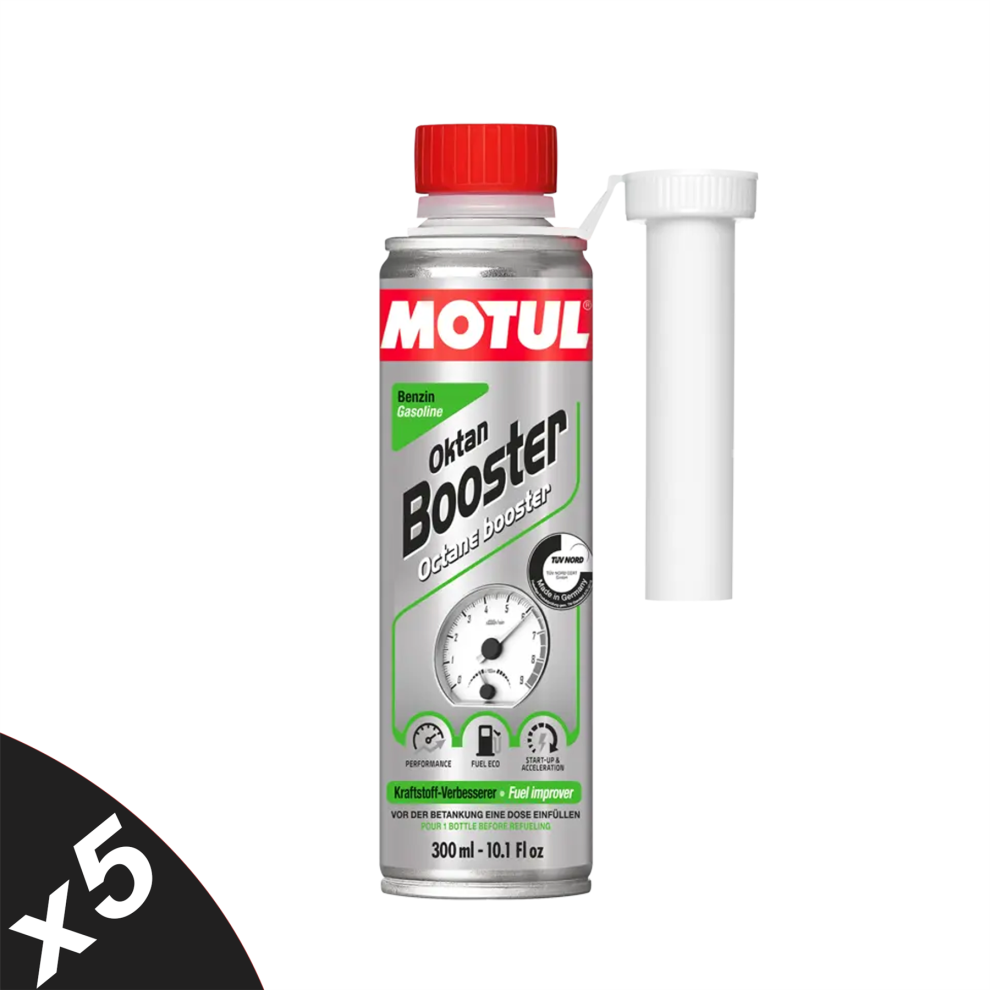 Motul Octane Booster Petrol Additive Improves Combustion & Performance 5X300ml 5056820574066