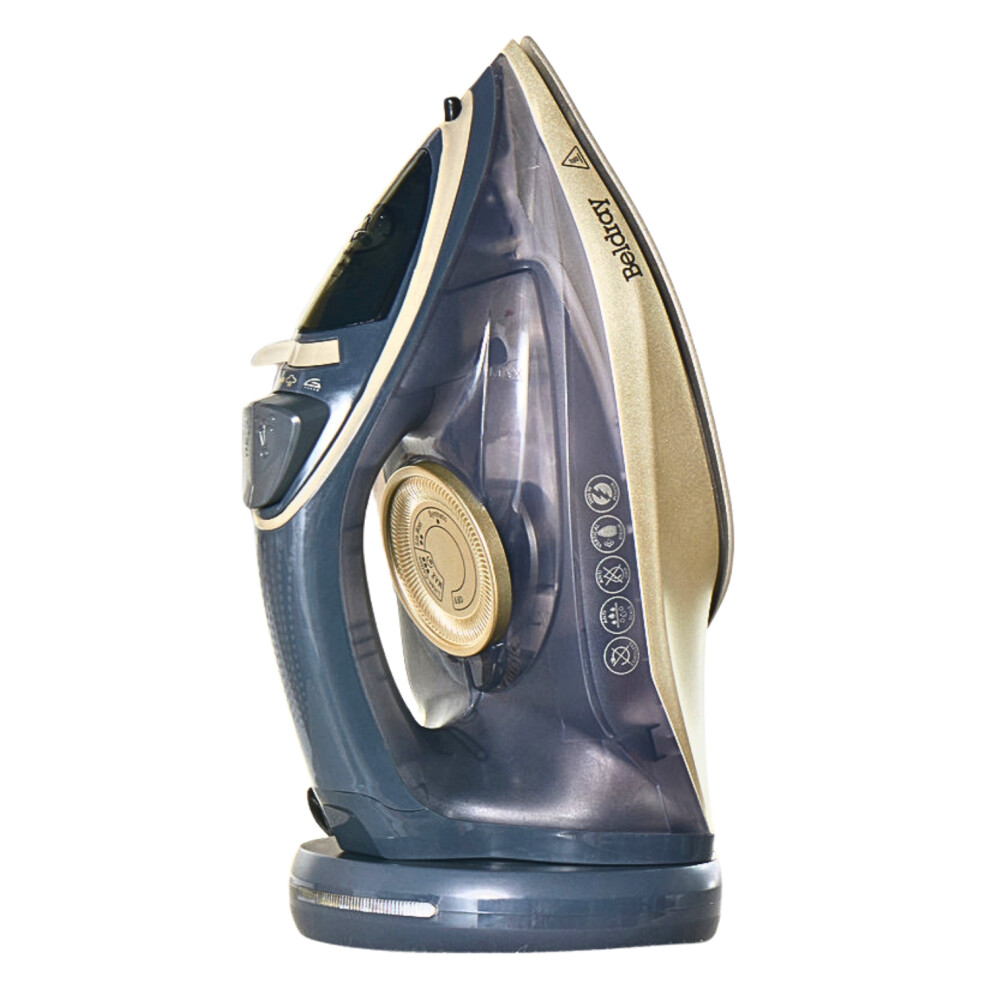 Beldray Bel01609 Titanium 2 In 1 Cordless Steam Iron - Use With Or Without Cord, 360 Led Charging Base, Ceramic Soleplate, Anti-Calc & Drip Functions,