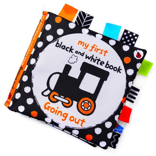 Black & White Sensory Baby Soft Cloth Book, Tear-Resistant, 8 Pages