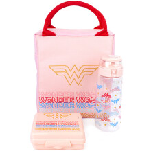DC Comics Lunch Bag Bottle and Snack Pot (Womens Pink)