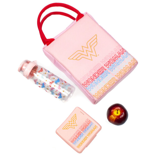 DC Comics DC Comics Lunch Bag Bottle and Snack Pot (Womens Pink) 1