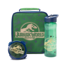 Jurassic World Kids Lunch Bag 3 Piece Insulated Bag, Water Bottle & Snack Pot
