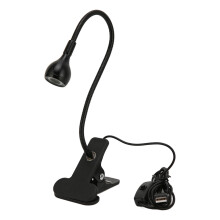 Lampe de bureau LED flexible à col de cygne, à pince, alimentée par USB, protection des yeux, idéale pour le bureau, la chambre d'étudiant ou le
