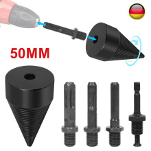 High Carbon Steel Wood Splitting Drill Bit, Impact Resistant Firewood Log Splitter with Titanium Coating and Non-Slip Groove, Heavy Duty Log Splitter