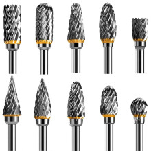 Langlebige Fräser für Handwerker, vielseitiges Set aus Hartmetall-Fräsern für Rotationswerkzeuge, 1/8"-Schaft, Doppelverzahnung