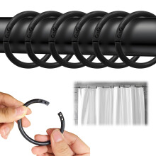24 Pieces C-Shaped Shower Curtain Rings, Smooth Gliding and Clasp Closure, Protection Plating for Longevity and Style