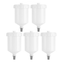 5X,600Ml Pot di Plastica Della Tazza Della Vernice di Hvlp per Lo Spruzzatore Della Vernice del Getto del Connettore Della Tazza Dello Spruzzatore di