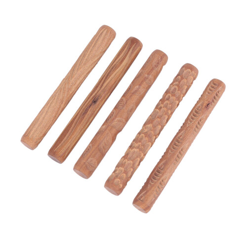 10PCS Pottery Tools Wood Hand Rollers for Clay Clay Stamp Clay Pattern Roller 1