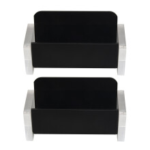 2X Support de Carte de Visite En Acrylique pour Bureau, Porte-Carte de Visite élégant pour Bureau Noir