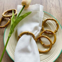 12x Handmade Bamboo Napkin Ring Natural Rustic Napkin Holders Natural Napkin Holder Rings Table Decorations