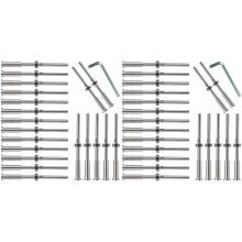 40Pcs Invisible Turnbuckle Hand Swage Threaded Stud Hex Fitting Receiver Terminal for 1/8 Inch Cable Railing