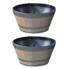 2X Flower Pot Plant Flowerpot Resin Plant Hanging Rope Hanger Basket Outdoor Home Garden Balcony Decor Planter