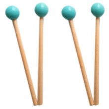4Pcs Soft Rubber Sticks Wood Handle Bell Mallets for Glockenspiel Xylophone Bell Music Instruments Parts Green