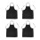 4X Unisex 2 Pocket Black Kitchen Apron Bib, One Size in Medium 1