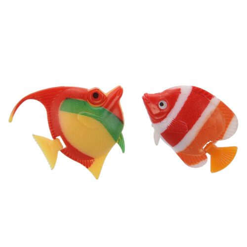 Artificial Multi-Colored Plastic Fish Ornament 10Pcs for Aquarium 2