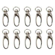 100 Pcs D Swivel Trigger Clips Hooks Metal Key Ring Lobster Clasps