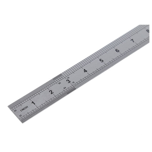 2X Double Side Scale Stainless Steel Straight Ruler Measuring Tool 50cm 2