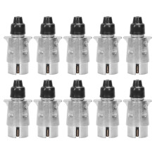 10X 7-Broche Adaptateur Remorque Robuste Broche Rond 7-Pole Connecteur Cablage 12V Attelage Remorquage Caravan Camion Fiche N Type Remorque Bout