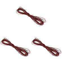 3X Calibre 22 15 M Rojo Negro Cable Zip Cable AWG Cable de Tierra Trenzado Coche de Cobre