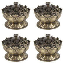 4X Buddha Incense Burner Lotus Flower Incense Holder Handmade Censer for Buddhist Home Office Decoration