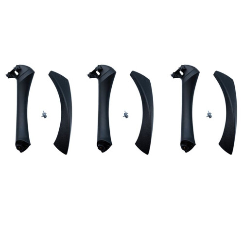3set Car Right Interior Door Pull Handle with Cover Trim Replacement for  3 Series E90 E91 E92 2004-2012 Black