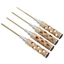 Ensemble de tournevis hexagonaux (4 pièces) 1,5/2,0/2,5/3,0 mm, Or L17,3cm