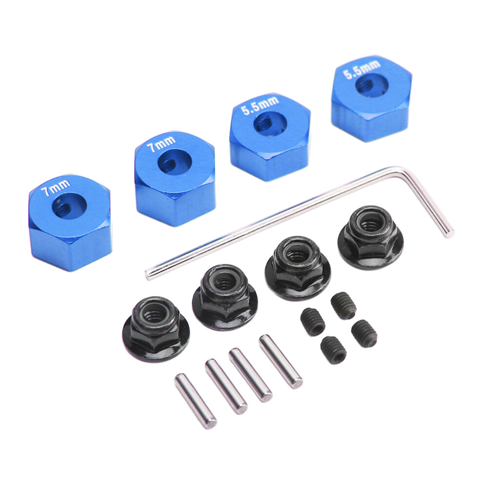 Rc Car Aluminium Wheel Hub 12Mm Diameter Hex 5.5Mm & 7Mm Thickness Kit 9341375055976