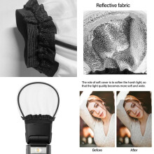 652F Pack of 2 Soft Cloth Caps Flash Diffusers for Camera Flashgun Camera Photography Lighting Gear Flash Accessories