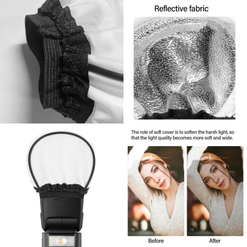 652F Pack of 2 Soft Cloth Caps Flash Diffusers for Camera Flashgun Camera Photography Lighting Gear Flash Accessories