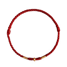 Bracelet en perles d'or avec cordon rouge, pour-Joyeux rouge