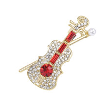 Broche de violon en métal, bijoux décoratifs pour occasions-REDC