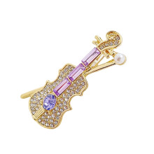 Broche à revers en forme de violon à la mode pour-Violet