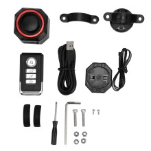 Motorfietsalarmsysteem met afstandsbediening, draadloos antidiefstalalarm voor fietsen, superluid trilalarm met instelbare gevoeligheid, USB-C.