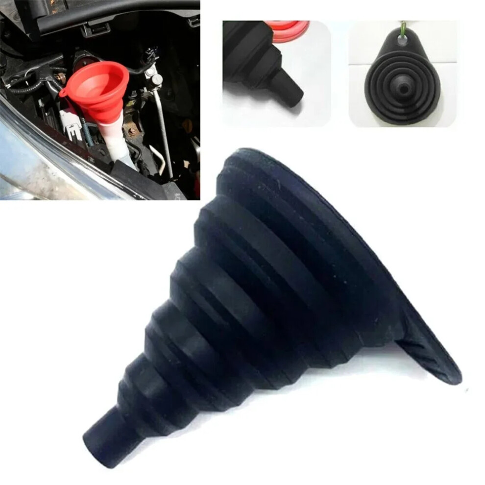 Vehicle Engine Funnel Universal Silicone Liquid Funnel Washer Fluid Change Foldable Auto Engine Oil Petrol Change Fill
