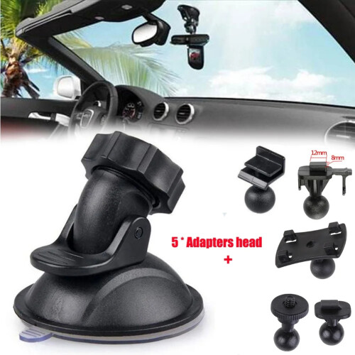 Auto Suction Cup For Dash Cam Holder With 5 Types Adapter Car Windshield Rotating Mount For Driving DVR Camera Camcorder 1