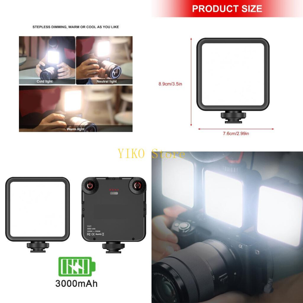 K32c 3000Mah Portable Led Video Portable Photography Camera 3000K-6000K Light 6935161534078
