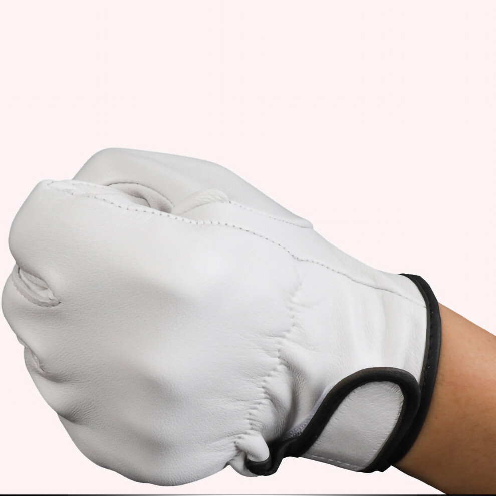 Sheepskin Leather Working Gloves Xxl Gray White Labor Protection Tool 9341373709567