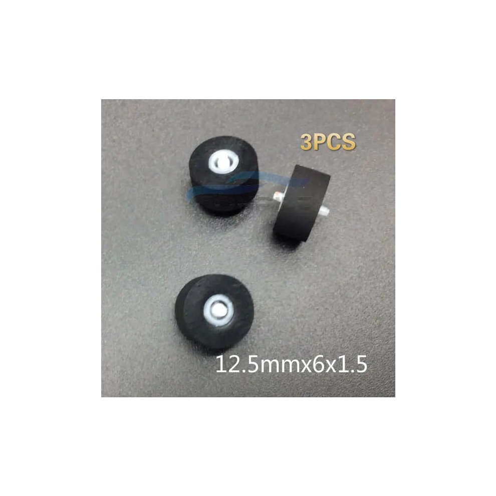 3Pcs 12.5Mmx6x1.5 Pinch Roller For Vintage Cassette Deck Tape Recorder Stereo Player 6935161531459