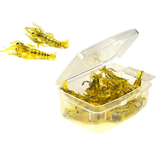 Shrimp Baits Hook Soft Shrimp Fishing Lures, 10 Pcs Soft Plastic Simulation Lures 1