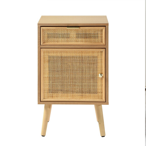 Bedside table with natural rattan caning - MIYA