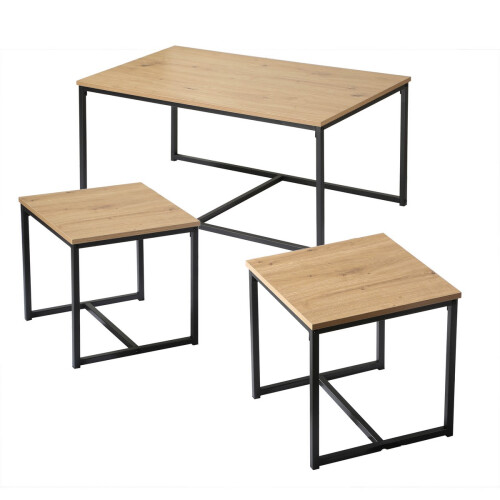 Set of 3 nesting coffee tables, 100 cm long - LENNY 2