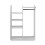 White children's wardrobe, 110 cm high - LALA 2