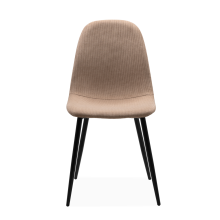 Set of 4 ANYA chairs in beige corduroy with metal legs, 43 cm wide