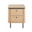 Bedside table with 2 drawers and grooved-effect sides, 55 cm high - MALAGA 1