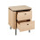 Bedside table with 2 drawers and grooved-effect sides, 55 cm high - MALAGA 4