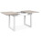 Extendable dining table in travertine and white L120-160 cm - HOUSTON 6