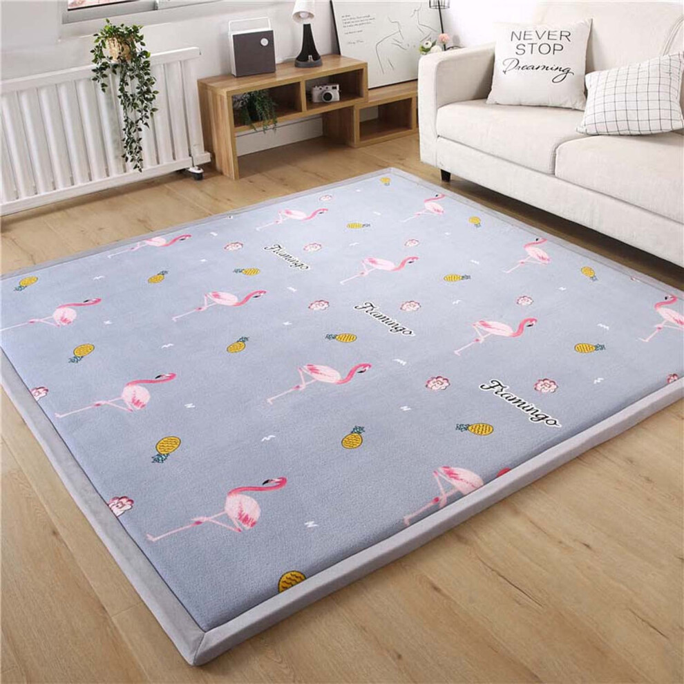 Large Baby Crawling Mat Foldable Floor Play Mat For Toddlers, Nursery Living Room, Nonslip Soft Velvet Area Rug Coral