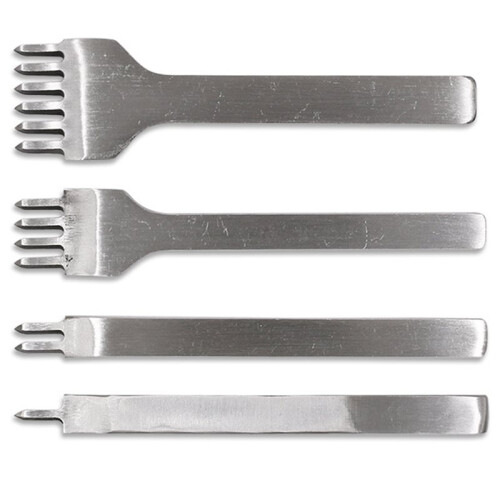 Leather Craft DIY Tool Set- Perforated Round Hole Punch Replaceable Heads, Sturdy Stitching Cut Leather Chisel