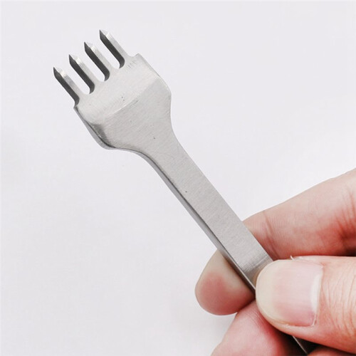 Leather Craft DIY Tool Set- Perforated Round Hole Punch Replaceable Heads, Sturdy Stitching Cut Leather Chisel 1