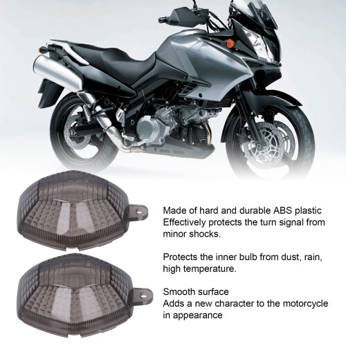 Left/Right Front Turn Signal Lens for DL V‑Strom 2004-2012 Black 2